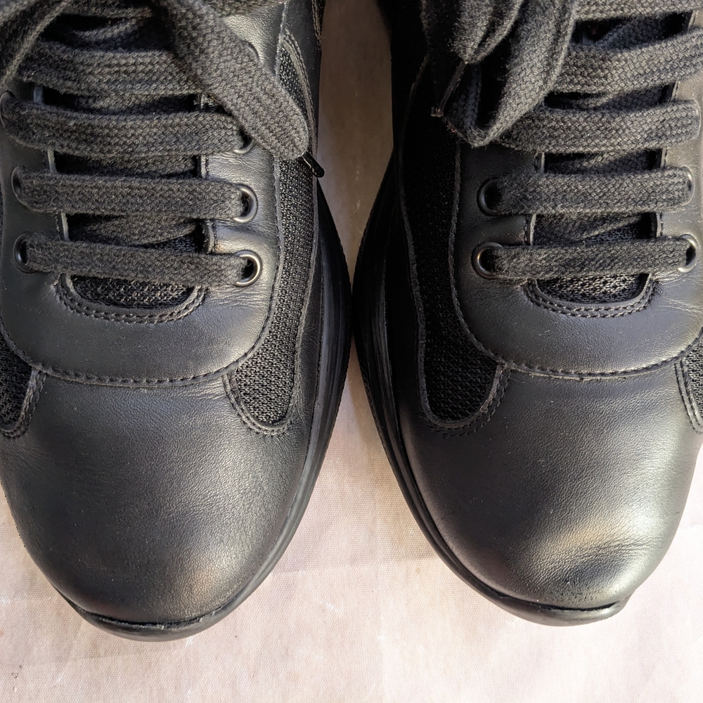 Prada America's Cup Sneakers Black Red Men 10.5 Leather - Picture 6 of 16